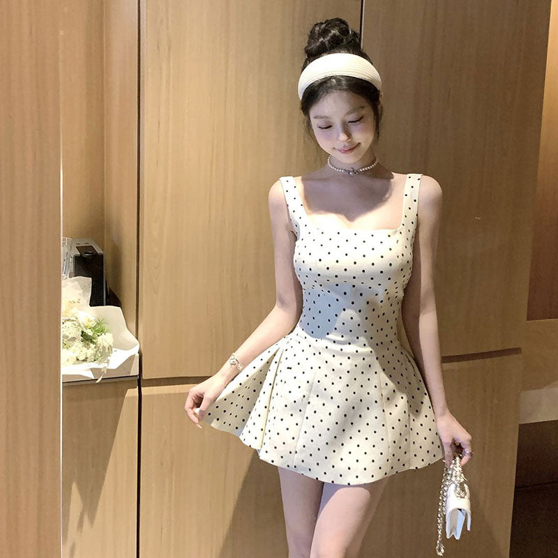 水玉ワンピースデートワンピース甘美ワンピースセクシーワンピース