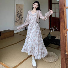 画像をギャラリービューアに読み込む, ショートカーディガン&amp;花柄デートワンピースセットアップ
