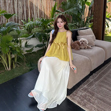 画像をギャラリービューアに読み込む, キャミソール シフォンスカート セットアップ 体型カバー 着痩せ 大人可愛い リゾート
