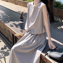 画像をギャラリービューアに読み込む, ノースリーブベストトップス＆ロングスカートセットアップ
