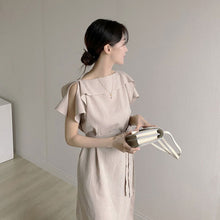 画像をギャラリービューアに読み込む, ボートネックフレア袖デートワンピース
