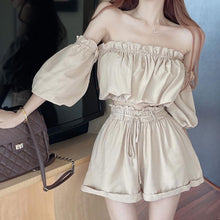 画像をギャラリービューアに読み込む, ボートネックパフスリーブトップス＆ショートパンツセットアップ
