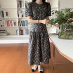 花柄デートワンピース半袖ワンピース
