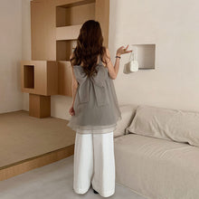 画像をギャラリービューアに読み込む, ダブル２WAYメッシュワンピースリボンカジュアルワンピース
