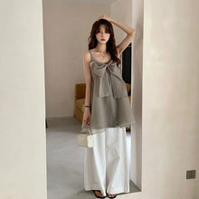 画像をギャラリービューアに読み込む, ダブル２WAYメッシュワンピースリボンカジュアルワンピース
