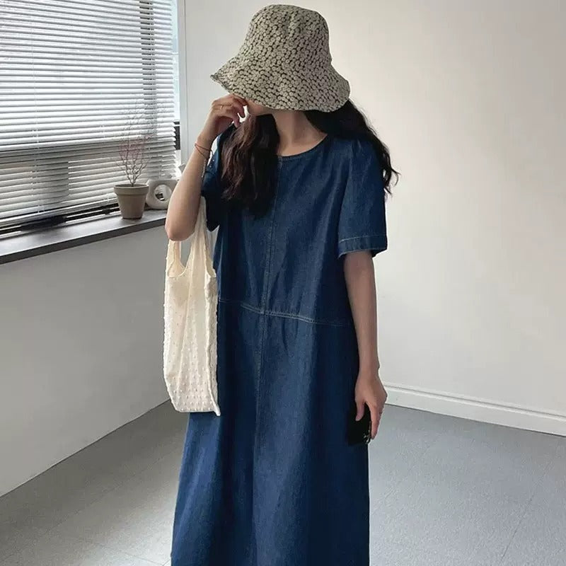 けだるい風シンプルコーデカジュアルワンピース半袖ワンピース