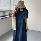 けだるい風シンプルコーデカジュアルワンピース半袖ワンピース