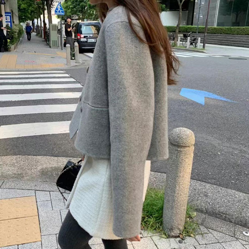 ラシャコートシンプルコーデアウター