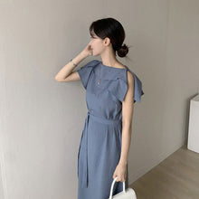 画像をギャラリービューアに読み込む, ボートネックフレア袖デートワンピース
