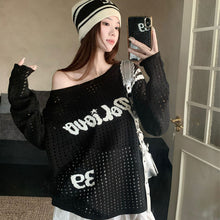 画像をギャラリービューアに読み込む, ケーブルニット透かし彫りトップス
