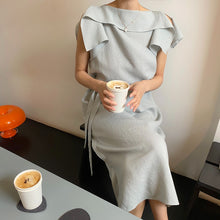 画像をギャラリービューアに読み込む, ボートネックフレア袖デートワンピース
