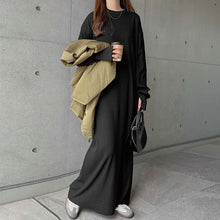 画像をギャラリービューアに読み込む, 無地シンプルコーデカジュアルワンピーススリット
