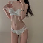 ブラジャー & ショーツセット レース リボン フリル 可愛い ランジェリー