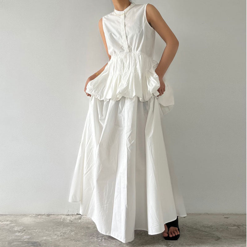 重ね風ノースリーブワンピースカジュアルワンピース