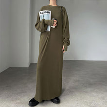 画像をギャラリービューアに読み込む, 無地シンプルコーデカジュアルワンピーススリット
