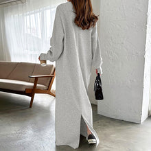 画像をギャラリービューアに読み込む, 無地シンプルコーデカジュアルワンピーススリット
