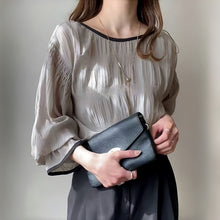 画像をギャラリービューアに読み込む, シースルートラペット無地ブラウストップス
