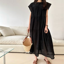 画像をギャラリービューアに読み込む, 透かし彫りレースフレンチ袖ワンピースデートワンピース
