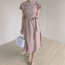 画像をギャラリービューアに読み込む, ボートネックフレア袖デートワンピース
