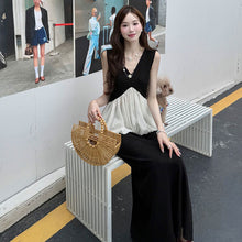 画像をギャラリービューアに読み込む, シフォン切替Vネックベスト＆Hラインスカートセットアップ
