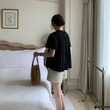 画像をギャラリービューアに読み込む, プリーツ半袖シャツトップス
