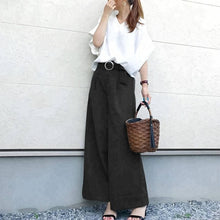 画像をギャラリービューアに読み込む, 白シャツトップス＆ハイウエストカジュアルパンツセットアップ（ベルト付き）
