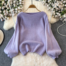 画像をギャラリービューアに読み込む, パフスリーブニットセーター＆ロングスカートセットアップ
