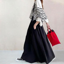 画像をギャラリービューアに読み込む, ボーダー柄長袖Tシャツ＆サスベンダースカートセットアップ
