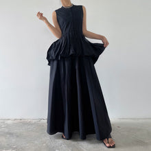 画像をギャラリービューアに読み込む, 重ね風ノースリーブワンピースカジュアルワンピース
