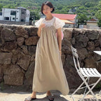 ギャザーデザインキャミワンピースカジュアルワンピース