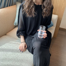 画像をギャラリービューアに読み込む, プリーツフレア裾カジュアルワンピース
