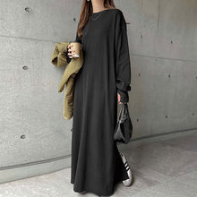 画像をギャラリービューアに読み込む, 無地シンプルコーデカジュアルワンピーススリット
