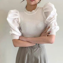 画像をギャラリービューアに読み込む, パフスリーブニット切替トップス
