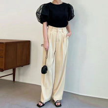 画像をギャラリービューアに読み込む, メッシュパフスリーブ半袖Tシャツトップス
