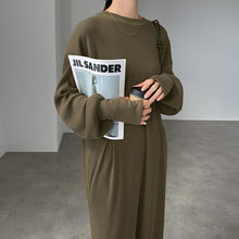 画像をギャラリービューアに読み込む, 無地シンプルコーデカジュアルワンピーススリット
