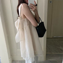 画像をギャラリービューアに読み込む, ダブル２WAYメッシュワンピースリボンカジュアルワンピース
