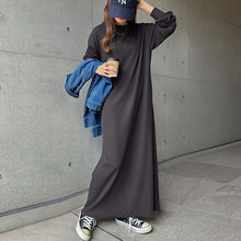 画像をギャラリービューアに読み込む, 無地シンプルコーデカジュアルワンピーススリット
