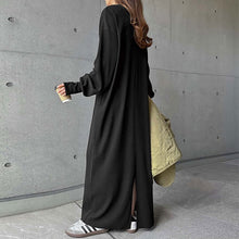 画像をギャラリービューアに読み込む, 無地シンプルコーデカジュアルワンピーススリット
