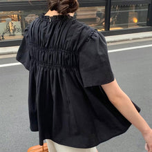 画像をギャラリービューアに読み込む, プリーツ半袖シャツトップス
