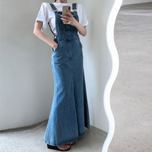 画像をギャラリービューアに読み込む, デニムサスペンダーワンピース
