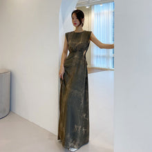 画像をギャラリービューアに読み込む, エレガンス水墨画ウエスト締めデートワンピース
