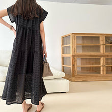 画像をギャラリービューアに読み込む, 透かし彫りレースフレンチ袖ワンピースデートワンピース
