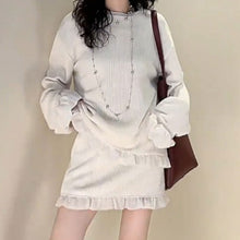 画像をギャラリービューアに読み込む, フリル裾長袖トップス＆ミニスカートセットアップ
