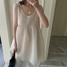 画像をギャラリービューアに読み込む, ダブル２WAYメッシュワンピースリボンカジュアルワンピース
