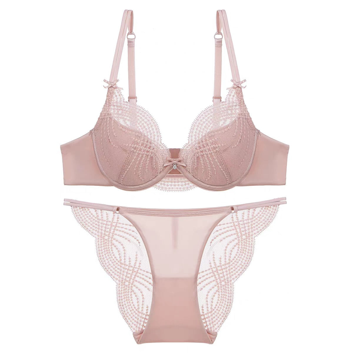 【ブラセット】レース ブラジャー + ショーツ 上下セット 谷間メイク 盛れる 大人可愛い