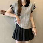 フレア裾薄ニットトップス大人かわいいトップス