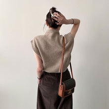画像をギャラリービューアに読み込む, ハイネックニットフレンチ袖トップス
