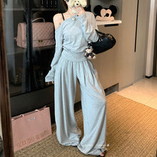 画像をギャラリービューアに読み込む, 無地ショルダーＴシャツ＆カジュアルパンツセットアップ
