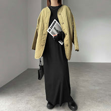 画像をギャラリービューアに読み込む, 無地シンプルコーデカジュアルワンピーススリット
