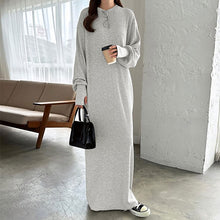 画像をギャラリービューアに読み込む, 無地シンプルコーデカジュアルワンピーススリット
